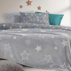 ΠΑΙΔΙΚΗ ΚΟΥΒΕΡΤΑ ΜΟΝΗ STARLIGHT 160X220 NEF-NEF HOMEWARE GREY