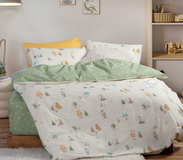 ΠΑΙΔΙΚΟ ΣΕΤ ΣΕΝΤΟΝΙΑ 3ΤΜΧ ΜΟΝΑ WOODLAND PARTY  2X(170X260)-1X(52X72) NEF-NEF HOMEWARE ECRU