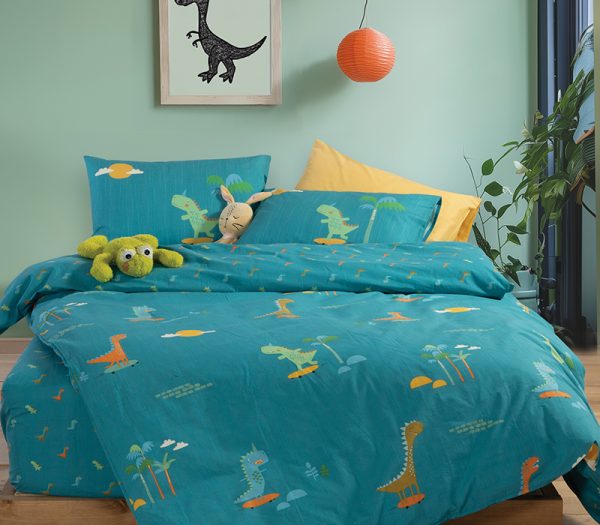 ΠΑΙΔΙΚΟ ΣΕΤ ΣΕΝΤΟΝΙΑ 3ΤΜΧ ΜΟΝΑ DINOS ON WHEELS  2X(170X260)-1X(52X72) NEF-NEF HOMEWARE PETROL
