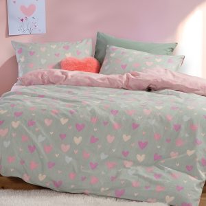 ΠΑΙΔΙΚΟ ΣΕΤ ΣΕΝΤΟΝΙΑ 3ΤΜΧ ΜΟΝΑ HEARTS ATTACK  2X(170X260)-1X(52X72) NEF-NEF HOMEWARE GREY