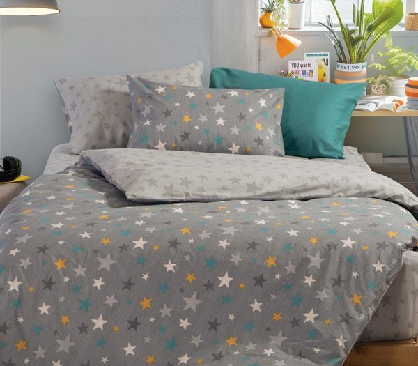 ΠΑΙΔΙΚΗ ΣΕΤ ΠΑΠΛΩΜΑΤΟΘΗΚΗ 2ΤΜΧ  ΜΟΝΗ STARS ABOVE  1Χ(160Χ240)+1Χ(52Χ72) NEF-NEF HOMEWARE GREY