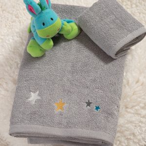 ΠΑΙΔΙΚΕΣ ΠΕΤΣΕΤΕΣ ΣΕΤ 2TMX STARS ABOVE 30X50+70X140 NEF-NEF HOMEWARE GREY