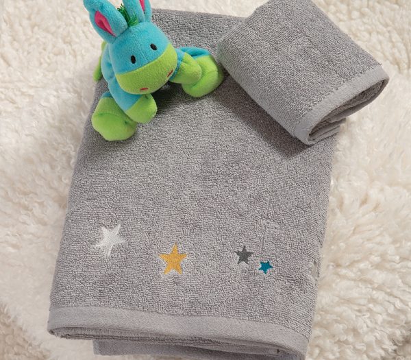 ΠΑΙΔΙΚΕΣ ΠΕΤΣΕΤΕΣ ΣΕΤ 2TMX STARS ABOVE 30X50+70X140 NEF-NEF HOMEWARE GREY