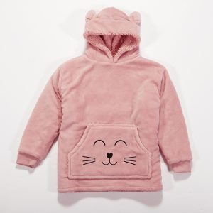 ΠΑΙΔΙΚΟ ΠΟΝΤΣΟ SMILING CAT Νο 06-08 NEF-NEF HOMEWARE PINK