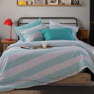 ΣΕΤ ΠΑΠΛΩΜΑΤΟΘΗΚΗ 3ΤΜΧ   ΥΠΕΡΔΙΠΛΗ CASUAL STRIPE 240Χ230 NEF-NEF HOMEWARE PETROL