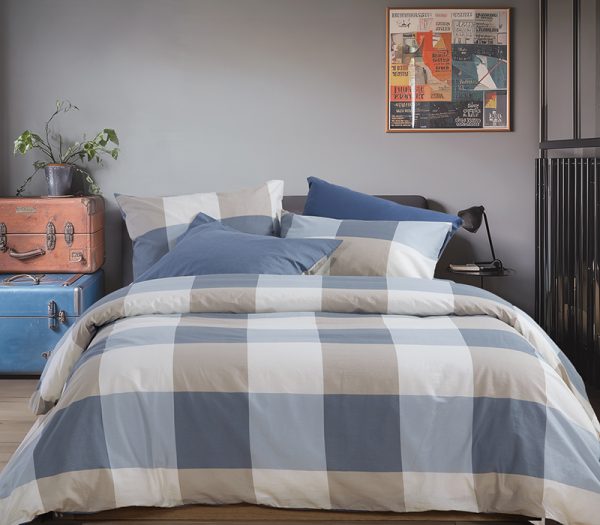ΣΕΤ ΠΑΠΛΩΜΑΤΟΘΗΚΗ 2ΤΜΧ  ΜΟΝΗ CASUAL CHECK 1X(170Χ240)+1X(52X72)  NEF-NEF HOMEWARE DENIM