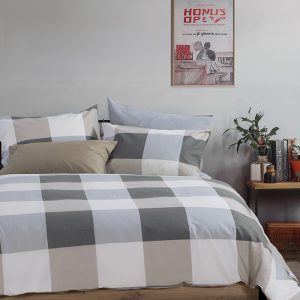 ΣΕΤ ΠΑΠΛΩΜΑΤΟΘΗΚΗ 2ΤΜΧ  ΜΟΝΗ CASUAL CHECK 1X(170Χ240)+1X(52X72)  NEF-NEF HOMEWARE GREY