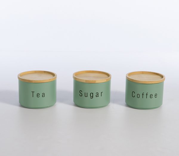 ΔΟΧΕΙΟ ΑΠΟΗΘΗΚΕΥΣΗΣ ΣΕΤ 3 ΤΜΧ COFFEE-TEA-SUGAR NEF-NEF HOMEWARE GREEN