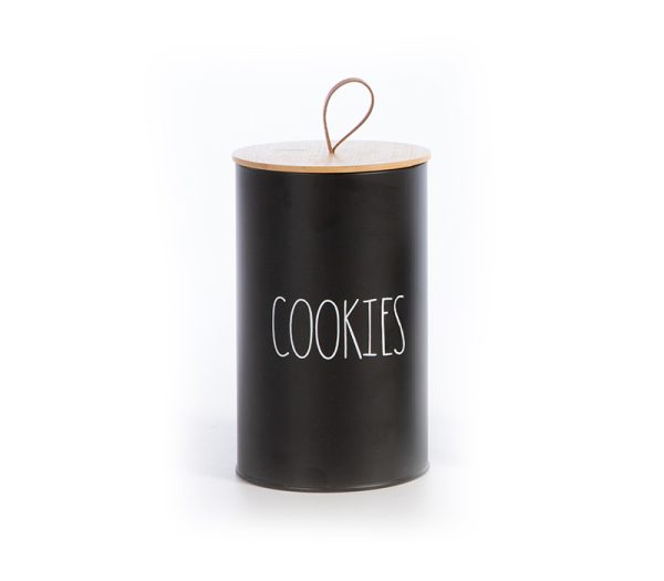 ΔΟΧΕΙΟ ΓΙΑ ΜΠΙΣΚΟΤΑ COOKIES 12Χ12Χ20 NEF-NEF HOMEWARE BLACK
