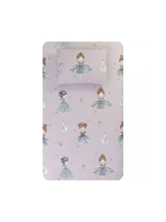 Σετ Σεντόνια 2τμχ  Μονά Odette Λιλά 160x240cm+50x70 Borea