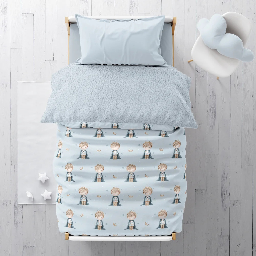 Παιδικό Κουβερτοπάπλωμα Μονό Little King Πετρόλ 160×220εκ. Borea Παιδικό Κουβερτοπάπλωμα Μονό Little King Πετρόλ 160x220εκ. Borea