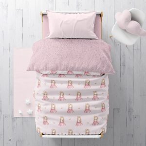Παιδικό Κουβερτοπάπλωμα Μονό Little Queen Ροζ 160x220εκ.  Borea