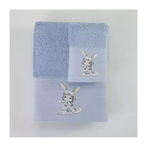 Σετ Βρεφικές Πετσέτες 2τμχ Snowboard Σιέλ 70×120+30x50cm Borea Σε Κουτί Σετ Βρεφικές Πετσέτες 2τμχ Snowboard Σιέλ 70×120+30x50cm Borea Σε Κουτί