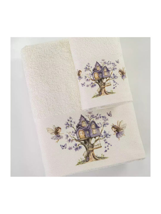 Σετ Βρεφικές Πετσέτες 2τμχ Garden Εκρού 70×120+30x50cm Σε κουτί Borea - Image 2