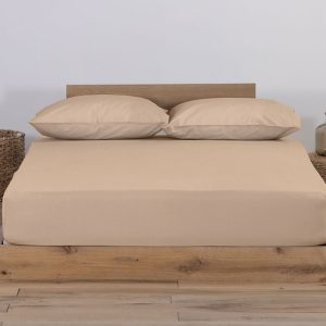 ΣΕΝΤΟΝΙ ΜΑΚΟ ΔΙΠΛΟ ΜΕ ΛΑΣΤΙΧΟ JERSEY 140X200+30 NEF-NEF HOMEWARE 730-BEIGE