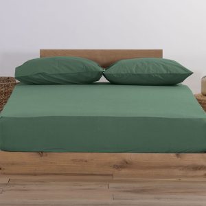 ΣΕΝΤΟΝΙ 100% ΒΑΜΒΑΚΙ KING SIZE 180X200+35 JERSEY NEF-NEF HOMEWARE 1172-GREEN
