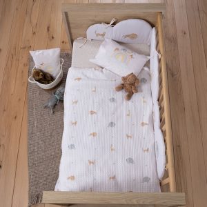 ΒΡΕΦΙΚΗ ΚΟΥΒΕΡΤΑ ΠΙΚΕ ΚΟΥΝΙΑΣ JUNGLE IN MOTION 110X150 NEF-NEF HOMEWARE ECRU