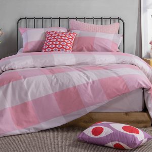 ΣΕΤ ΣΕΝΤΟΝΙΑ ΜΟΝΑ 3ΤΜΧ CASUAL CHECK 2X(170X270)+1X(52X72) NEF-NEF HOMEWARE ROSE
