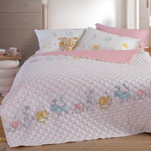 ΠΑΙΔΙΚΟ ΚΟΥΒΕΡΛΙ ΜΟΝΟ CAT LIFE 180X240 NEF-NEF HOMEWARE ECRU/PINK