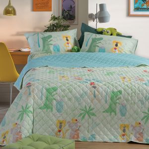 ΠΑΙΔΙΚΟ ΚΟΥΒΕΡΛΙ ΜΟΝΟ JUNGLE MUSIC 180X240 NEF-NEF HOMEWARE GREEN