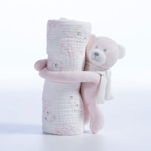 ΚΟΥΒΕΡΤΑΚΙ ΜΕ ΑΡΚΟΥΔΑΚΙ TEDDY 75X100 NEF-NEF HOMEWARE PINK