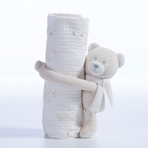 ΚΟΥΒΕΡΤΑΚΙ ΜΕ ΑΡΚΟΥΔΑΚΙ TEDDY 75X100 NEF-NEF HOMEWARE BEIGE