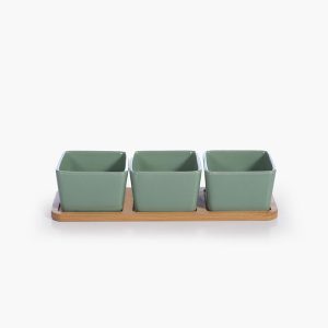 ΜΠΩΛ ΣΕΤ 3 ΤΜΧ ΜΕ ΔΙΣΚΟ SAGE 3X(27,8X9,5X6,6) NEF-NEF HOMEWARE GREEN