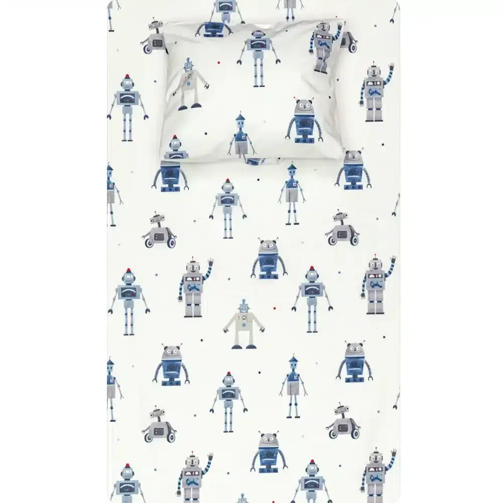 Σετ Σεντόνια 2τμχ  Μονά Βαμβακερά Megabot Μπλε 160x240+50x70 Borea