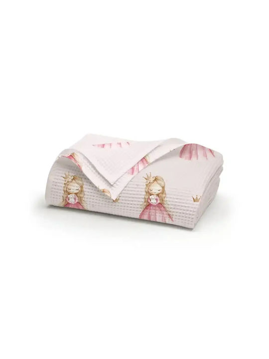 Κουβέρτα Πικέ Παιδική Little Queen Ροζ 160×240εκ. Borea