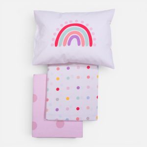 Σετ Σεντόνια 3τμχ Κούνιας Βρεφικά Baby Dots 2X(120X170)+1X(30X40) Nef Nef Homeware ECRU/PINK Σετ Σεντόνια 3τμχ Κούνιας Βρεφικά Baby Dots 2X(120X170)+1X(30X40) Nef Nef Homeware ECRU/PINK
