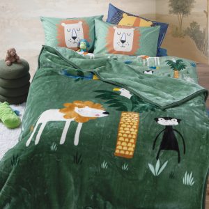 Κουβέρτα Παιδική Jungle Mania 160x220  Nef Nef Homeware GREEN