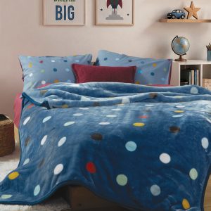 Κουβέρτα Παιδική Dots Blue 160x220  Nef Nef Homeware BLUE