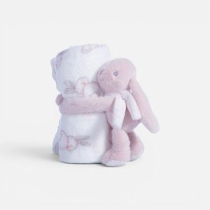 Κουβερτάκι με Κουνελάκι Βρεφικό Αγκαλιάς Fleece Bunny Boo 75x100  Nef Nef Homeware ECRU/PINK