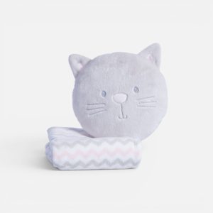 Κουβερτάκι με Μαξιλάρι Βρεφικό Fleece Cat 75x100  Nef Nef Homeware ECRU/GREY