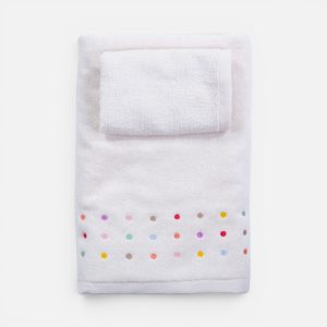 Πετσέτες Βρεφικές Σετ 2τεμ. 30X50+70X140 Dots  Nef Nef Homeware ECRU/PINK