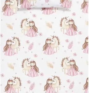 Σετ Σεντόνια 2τμχ Μονά Βαμβακερά Fairytale Λευκό 160x240cm+50x70 Borea